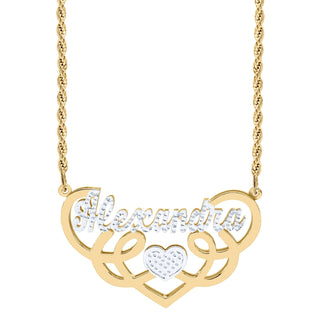 Fancy Double Plated Name Necklace "Alexandra"