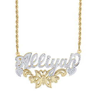 Butterfly Double Plated Name Necklace "Alliyah"