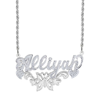 Butterfly Double Plated Name Necklace "Alliyah"