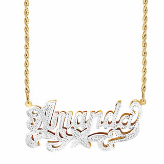 Personalized Double Plated Name Necklace "Amanda"