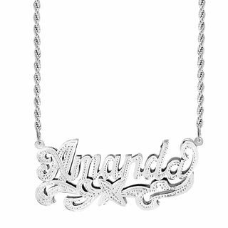 Personalized Double Plated Name Necklace "Amanda"