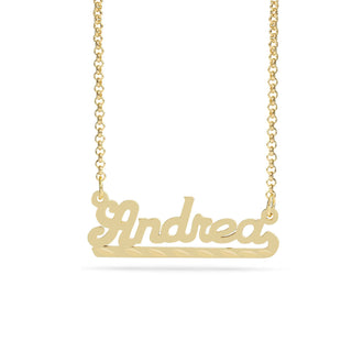 Personalized Name necklace with  Diamond Cut and Satin Finish "Andrea"