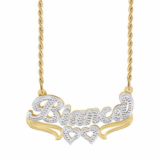 Double Plated Nameplate Necklace "Bianca"