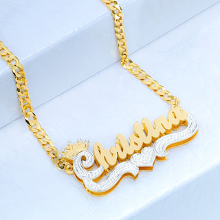 Double Plated Name Necklace "Christina"