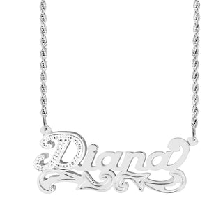 Double Plated Nameplate Necklace "Diana"