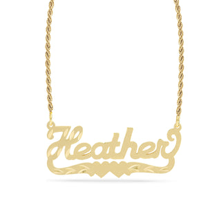 Personalized Name necklace with  Diamond Cut and Satin Finish "Heather"