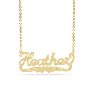 Personalized Name necklace with  Diamond Cut and Satin Finish "Heather"