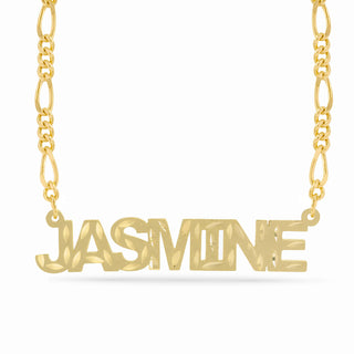 Personalized Name necklace with  Diamond Cut and Satin Finish "JASMINE"