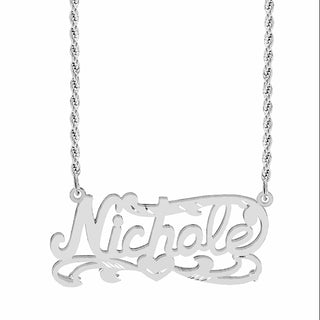 Double Plated Name Necklace "Nichole" w/  Diamond-cut