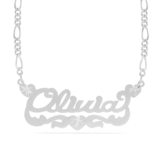 Personalized Name necklace with Satin and Heart "Olivia"