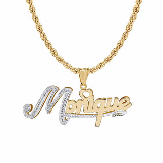 Personalized Double Plated Nameplate Necklace "Monique"