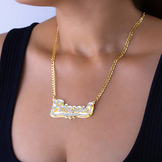 Personalized Double Plated Name Necklace "Amber"