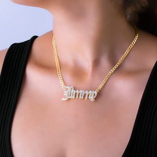 Custom Double Plated Name Necklace "Angelina"