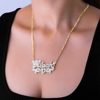 Custom Double Plated Name Necklace "Alicia"