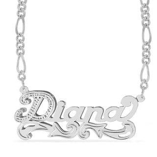 Double Plated Nameplate Necklace "Diana"