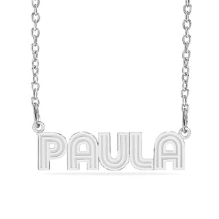 Sterling Silver / Link Chain Copy of Personalized Name necklace with Diamond Cut "Sekani"