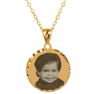 Gold Round Photo Pendant