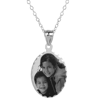 Sterling Silver Oval Photo Pendant